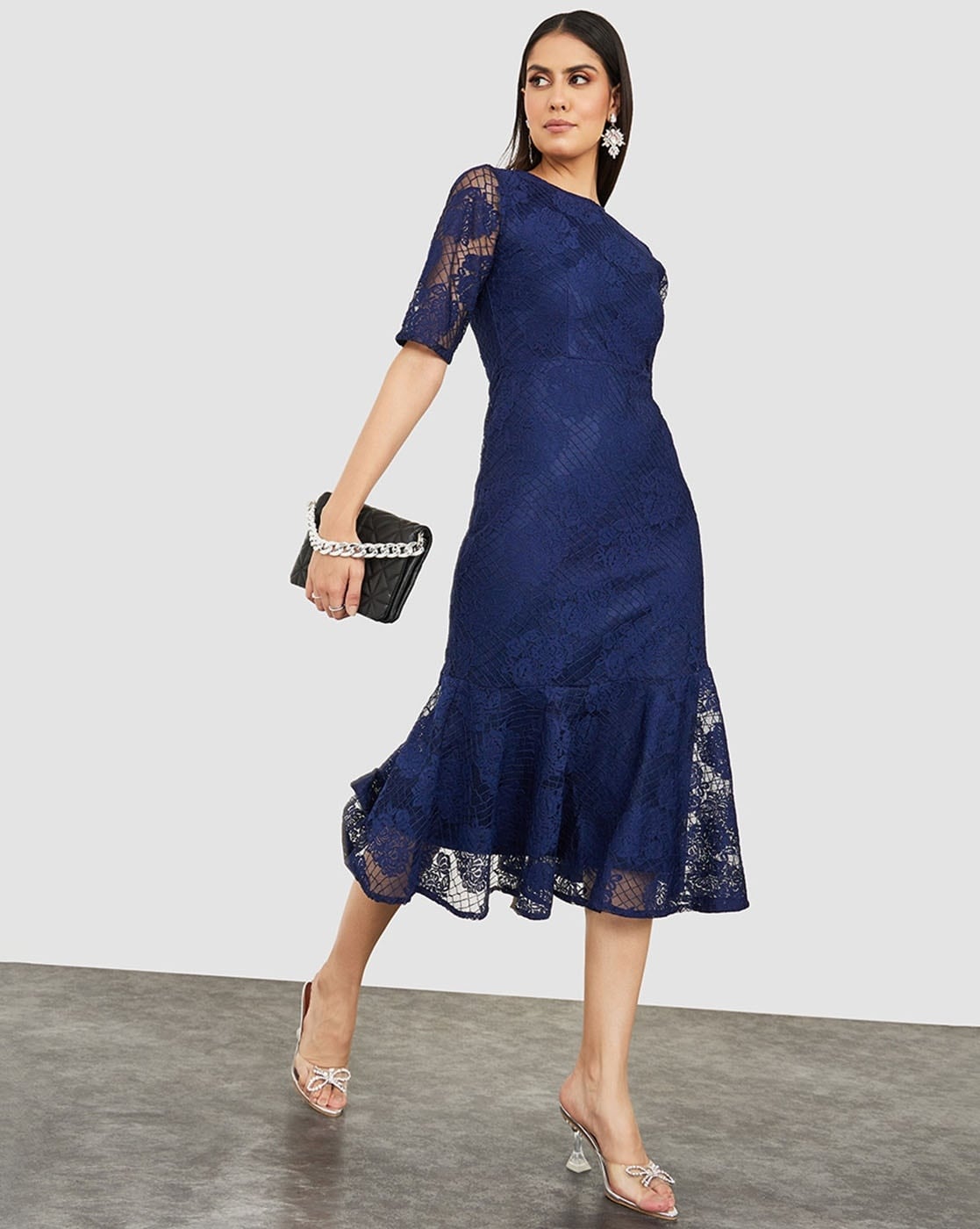 ONLY Dark Blue Lace Detail Shift Dress (Dark Blue) in Fatehabad-Haryana at  best price by Vakil Garments - Justdial