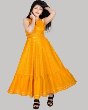 One piece dress on sale in yellow colour