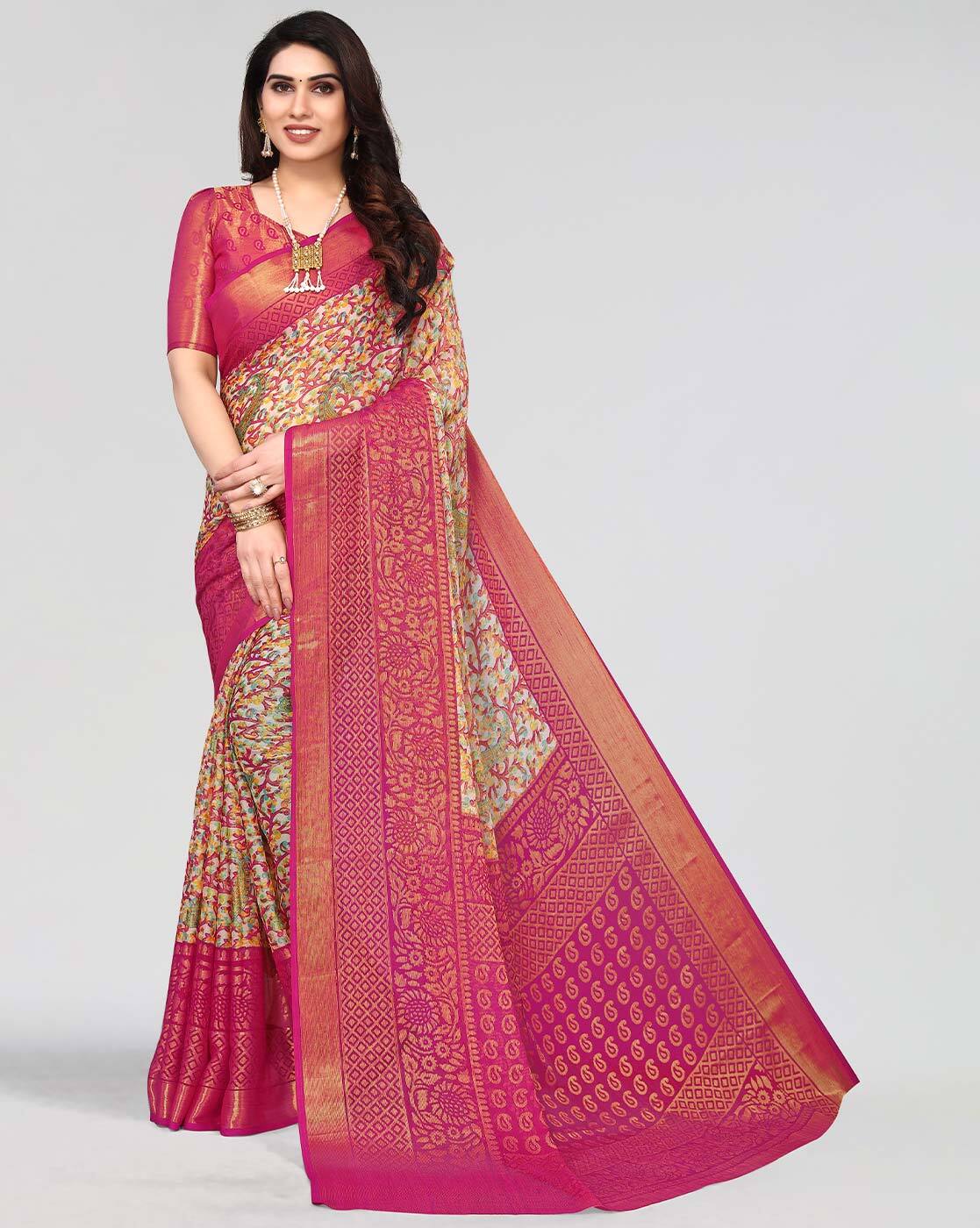 Buy Yellow Sarees for Women by ANAITA Online | Ajio.com