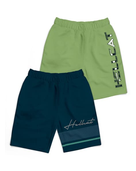 Hellcat Pack of 2 Typographic Print Shorts with Elasticated Waist