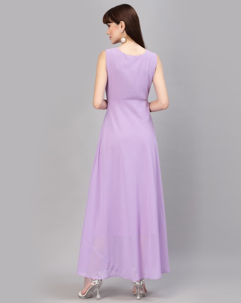 Buy Women Lavender Belted Drop Shoulder Midi Dress Online At Best Price -  Sassafras.in