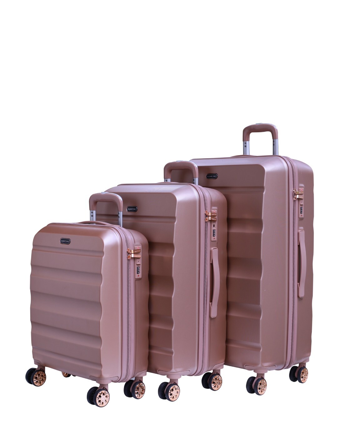 Buy Rose Gold Luggage & Trolley Bags for Men by Romeing Online | Ajio.com