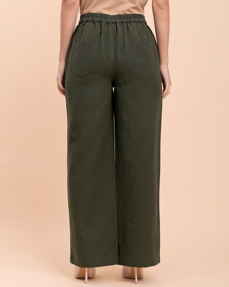 Linen wide leg trousers