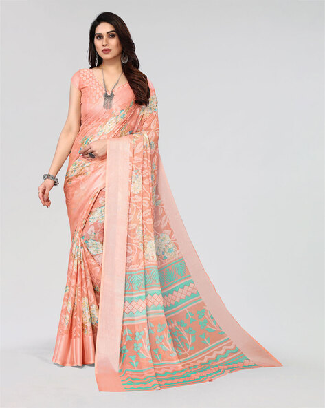 Moiety Peach Soft Banarasi Silk Saree With Impressive Blouse Piece –  LajreeDesigner