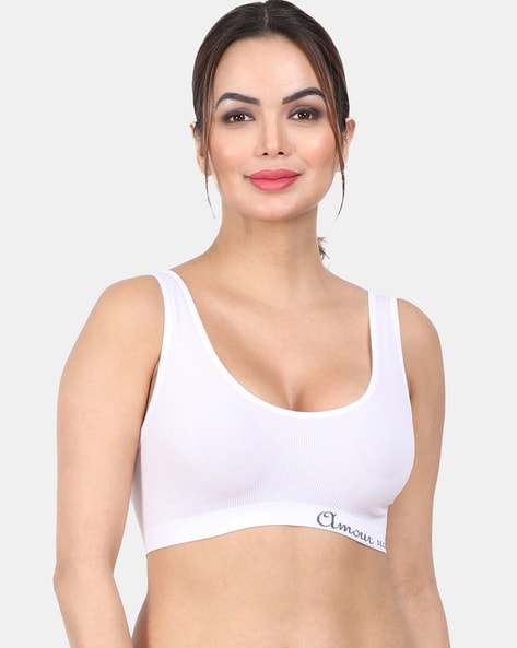 Buy Aimly White Pack of 3 Seamless Non-Padded Non-Wired Sports Bra Online  at Best Prices in India - JioMart.