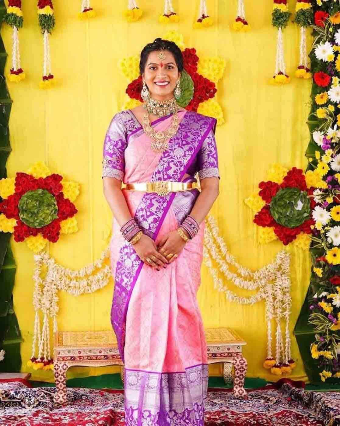 Actress Sneha prasanna stuns in yellow kanchipattu saree! | Fashionworldhub