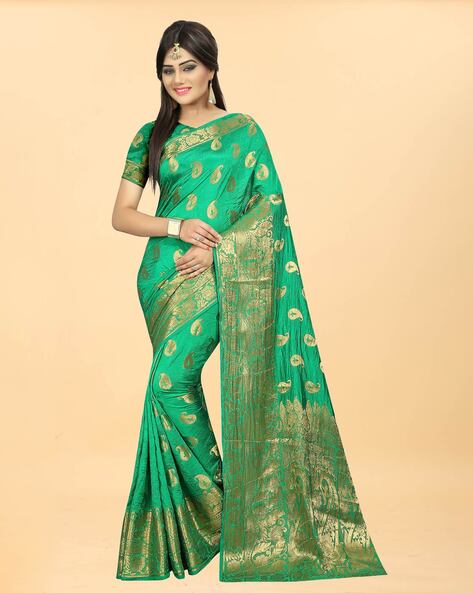 Buy Mustard Sarees for Women by AWESOME Online | Ajio.com