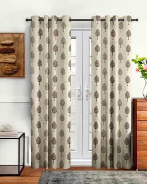 Set of 2 Leaf Printed Door Curtains