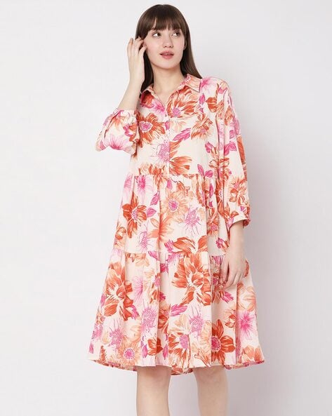 ZARA Pleated Floral Print Midi Dress. Size Medium | eBay