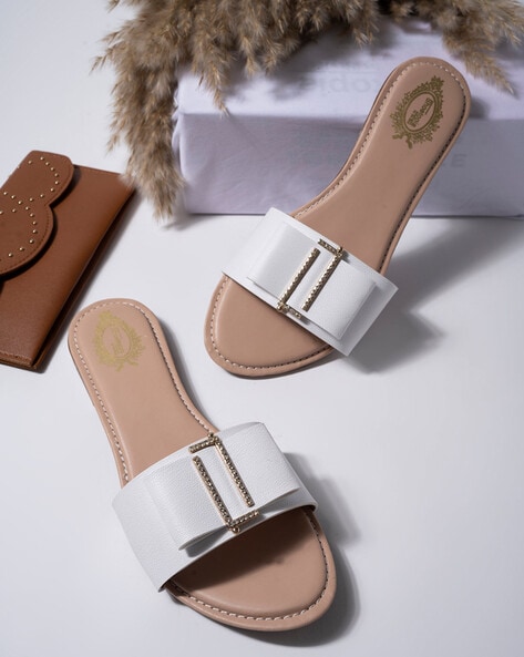 Buy Off White Flat Sandals for Women by Fyre Rose Online | Ajio.com