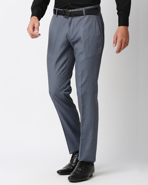 Buy Black Trousers & Pants for Men by Siyarams Inspiro Online | Ajio.com
