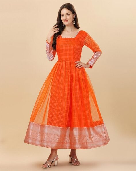 Orange frocks outlet