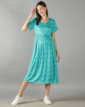 nightspree Graphic Print Fit and Flare Dress-picture-43