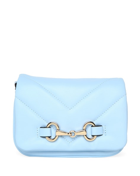 Buy LIGHT BLUE FAUX LEATHER SLING BAG for Women Online in India