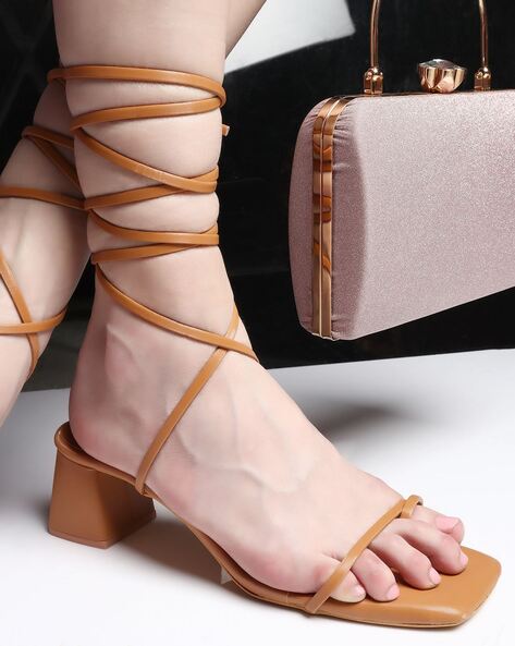 Beige tie up sales sandals