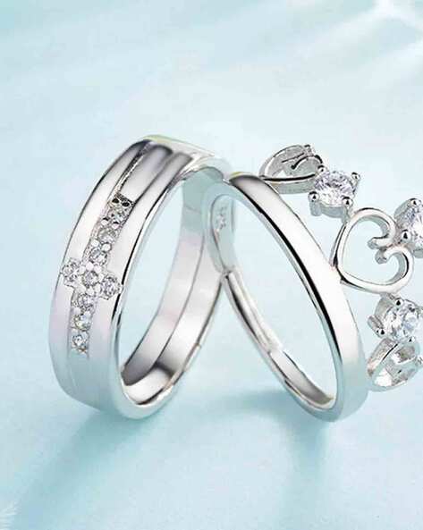 Stainless Steel King and Queen Promise Rings for Couples