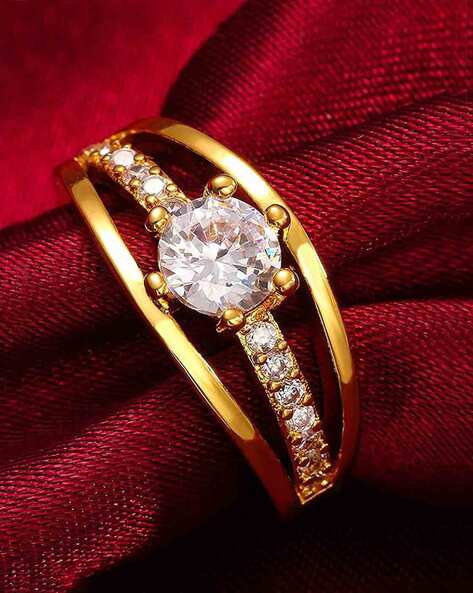 White stone gold on sale ring for ladies