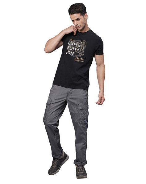 Buy Tan Trousers & Pants for Men by T-Base Online | Ajio.com