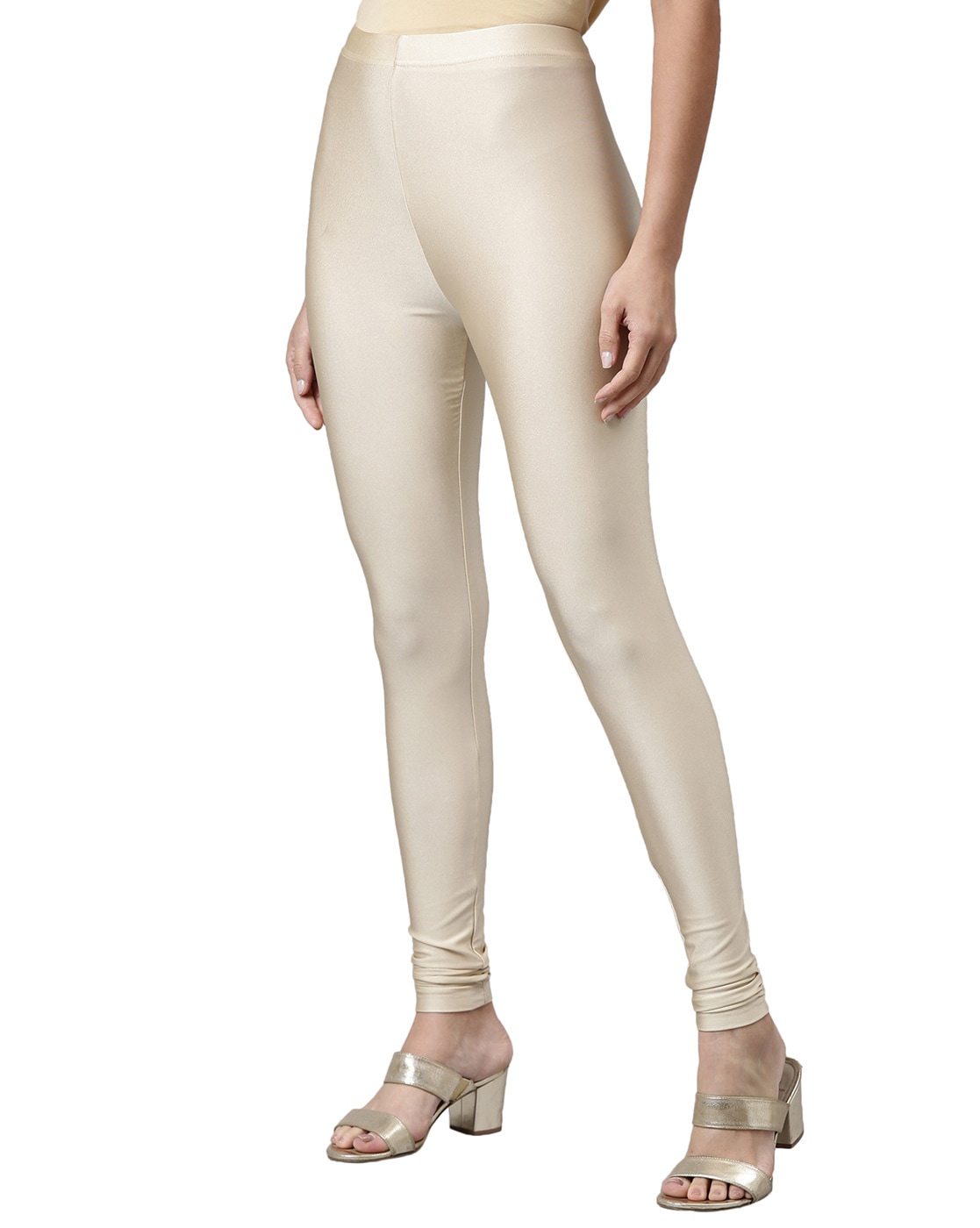 Buy Go Colors Women Ankle Length Shimmer Legging - White Online - Lulu  Hypermarket India