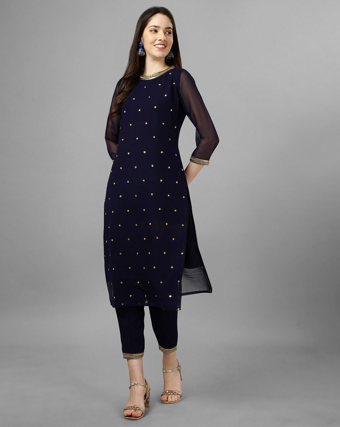 parrot Embroidery Worked Best Designer Long Kurti With Dupatta – Walusha