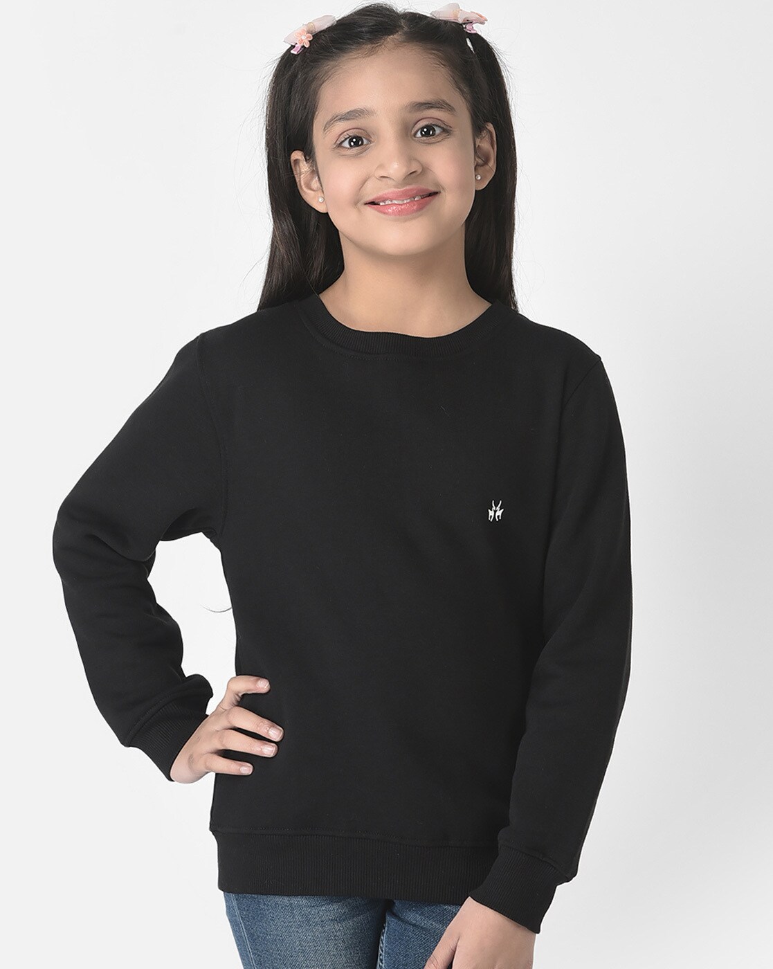 Girls black outlet sweatshirt