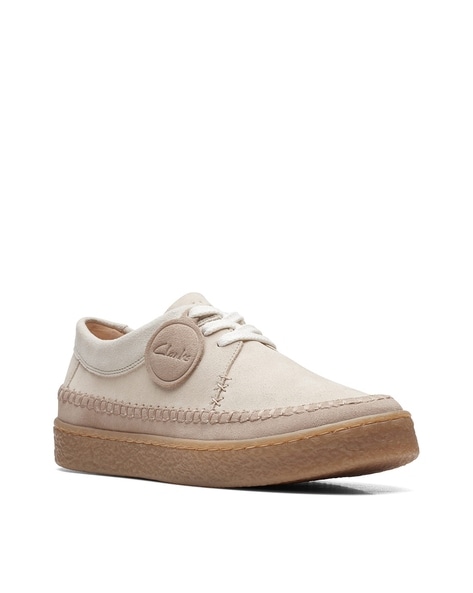 Clarks weaver clearance white suede