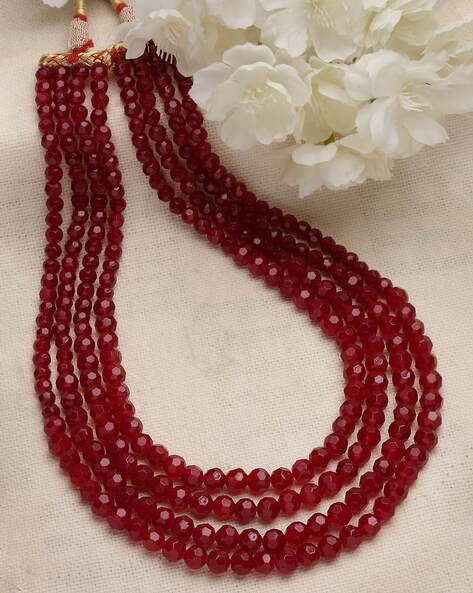 Red hot sale layered necklace