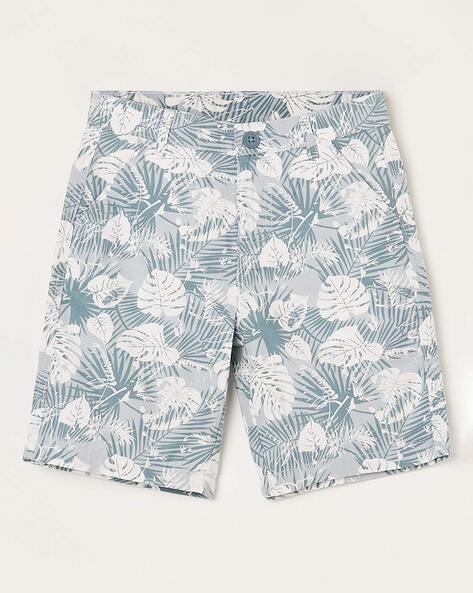 Leaf Print Shorts with Insert Pockets