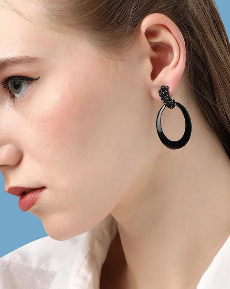 Buy Online Dressy Black Colour Alloy Ear Hangings for Girls and Women – One  Stop Fashion