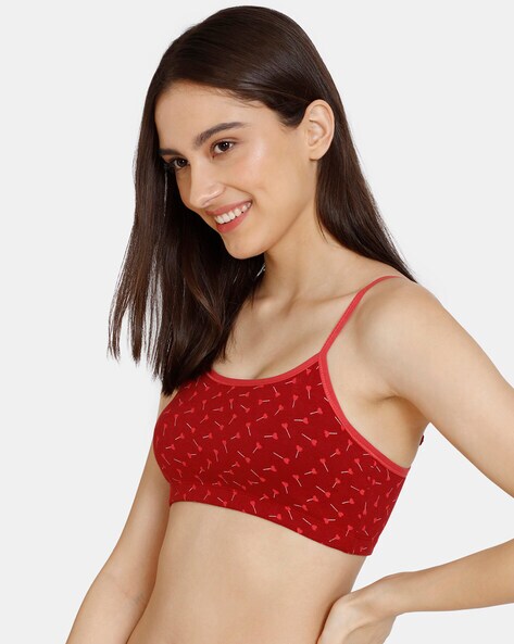 Buy Women's Zivame Red Non Wired Full Coverage Bralette Bra Online