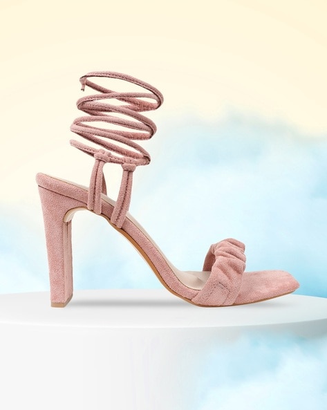 Buy Nude Pink Heeled Sandals for Women by Sneak a Peek Online