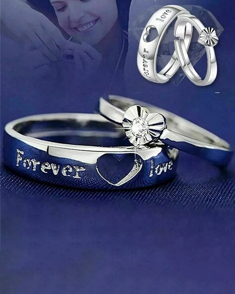 Adjustable Love Forever Aladdin Promise Ring For Couples In Sterling Silver