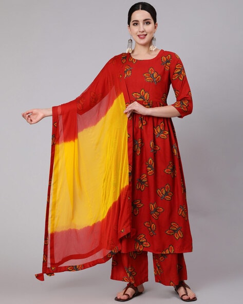 Yellow Red Lehenga Set | Red lehenga, Lehenga, Designer dresses casual