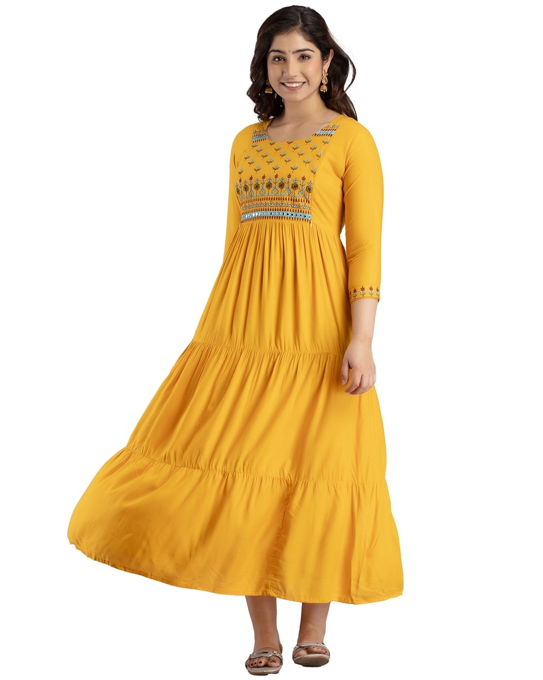 Buy Cream Kurtis & Tunics for Women by Ethnic 3 U Online | Ajio.com