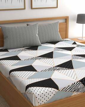 200 TC Geometric Print King Size Bedsheet-image-30