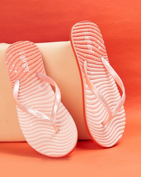 ginger textured flip flops