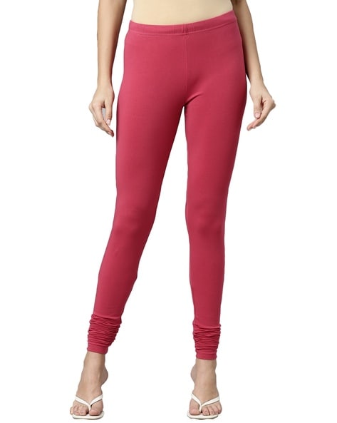 Buy Go Colors Women Solid Bright Red Ribbed Warm Leggings online-tuongthan.vn