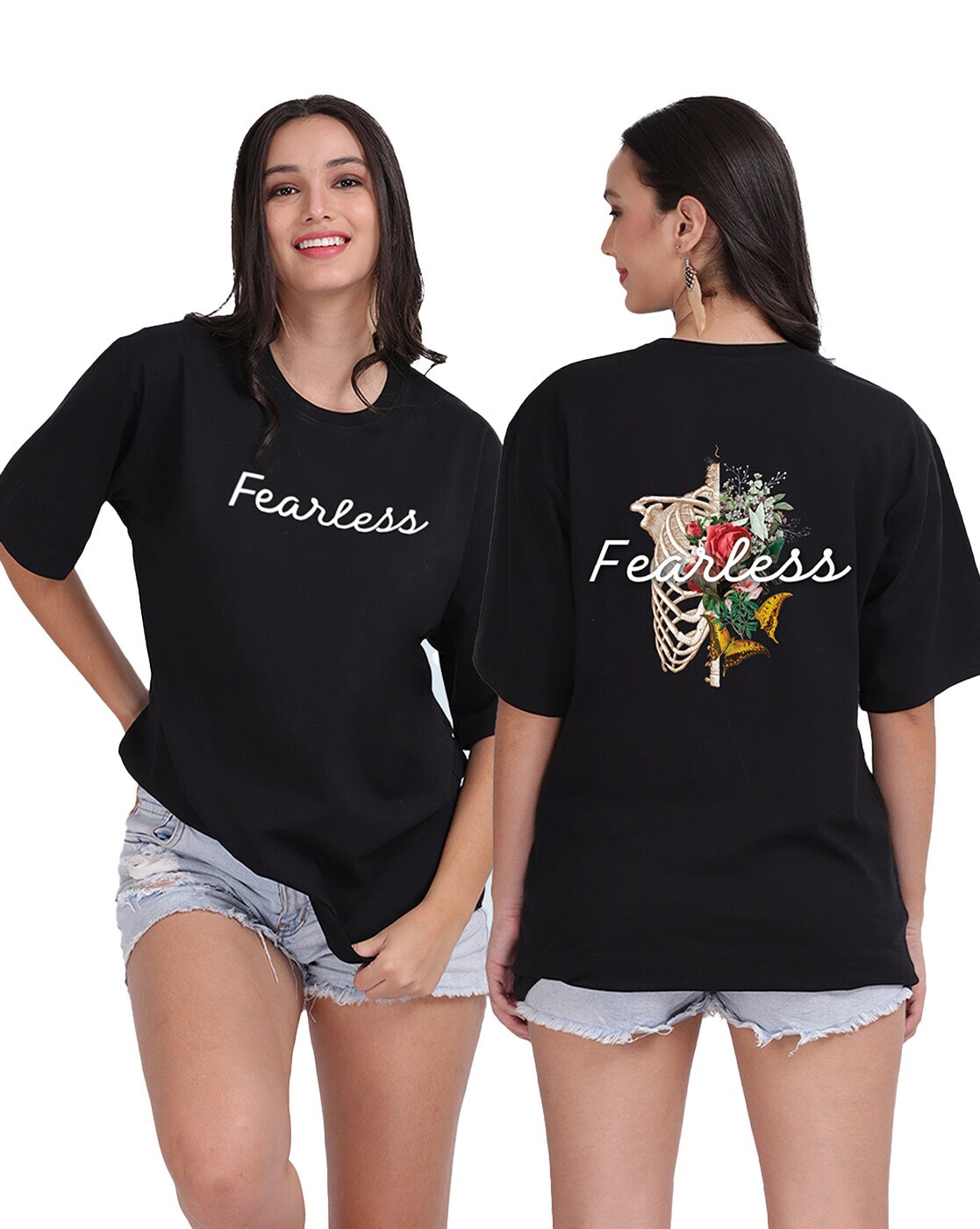 Buy Black Tshirts for Women by MAD OVER PRINT Online