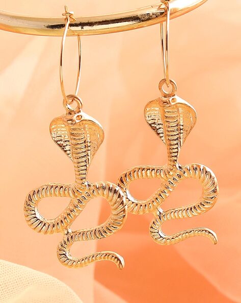 Venom - Anti Tarnish 18k Gold Stainless steel snake earrings – SASSYNESS