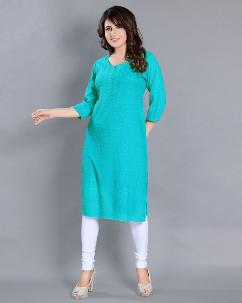 Buy Soch Turquoise Embroidered Straight Kurta for Women Online @ Tata CLiQ
