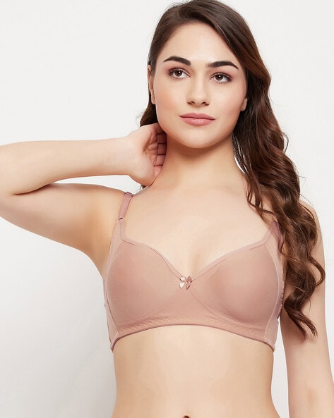 Buy Clovia Double Layered Non Wired Full Coverage T-Shirt Bra - Nude at  Rs.329 online