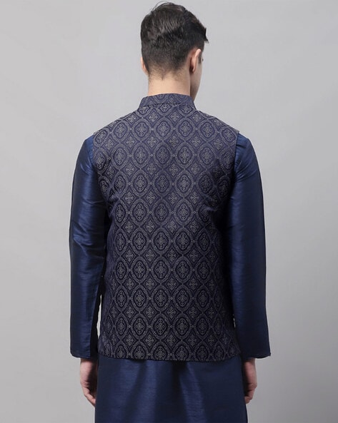 Men's Purple Embroidered Nehru Jacket Set - Hilo Design | Raw silk, Types  of silk fabric, Fashion