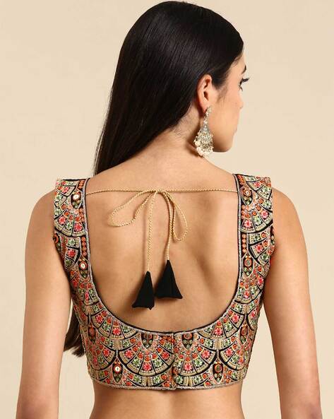 Embroidered Back-Open Blouse