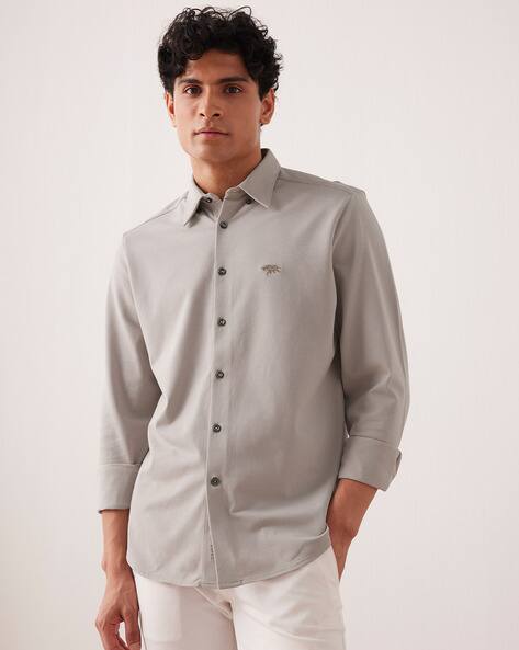Regular Fit Shirt with Spread Collar