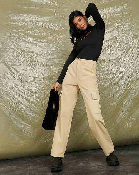 White Blouse Outfit with Beige Dress Pants  IN AN ELEGANT FASHION