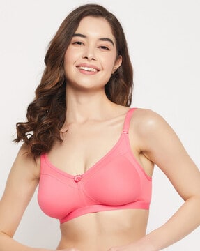 Buy Clovia Pink Solid Cotton Single Feeding Bra Online at Best Prices in  India - JioMart.