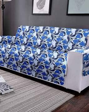 Floral Print Reversible 3-Seater Sofa Cover-image-14