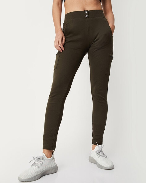 Women's Track Pants Cotton Joggers Night Wear Regular Slim Fit Plain Pajama  With Single Pockets Trousers