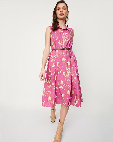 Round neck hot sale midi dress