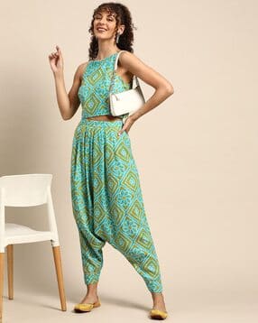 mabish by sonal jain Bandhej Print Top & Dhoti Set-picture-23